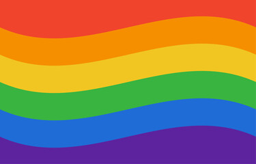 LGBT Rainbow wavy flag flat Pride of Gay, Lesbian colorful concept vector background