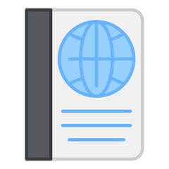A flat design, icon of passport