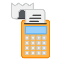 A flat design, icon of billing machine