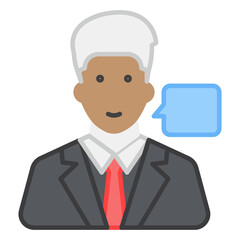A flat design, icon of business chat