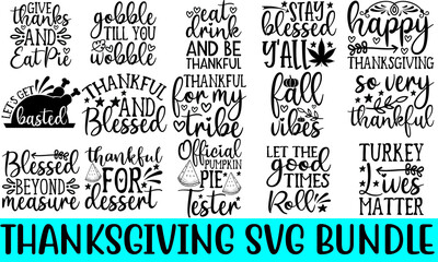 Fototapeta premium Thanksgiving svg bundle