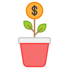 A flat design, icon of dollar plant