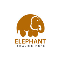 elephant logo template design vector with isolated white background