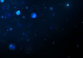 Obraz na płótnie Canvas Colorful Blue Bokeh Effect Dust Particles