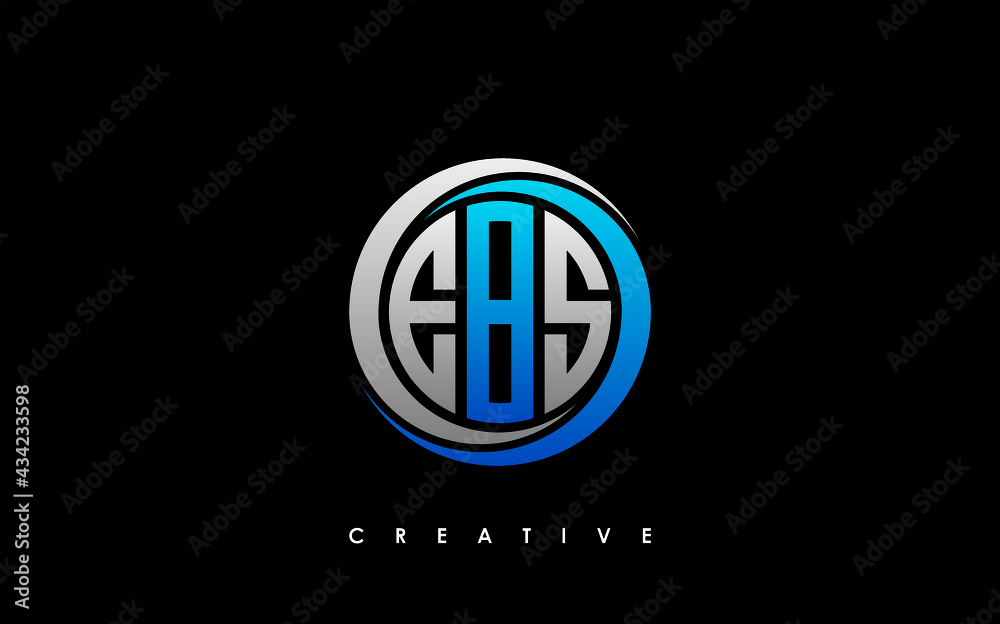 Wall mural ebs letter initial logo design template vector illustration