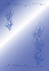 カラー（花）モチーフポストカード04～ブルー～