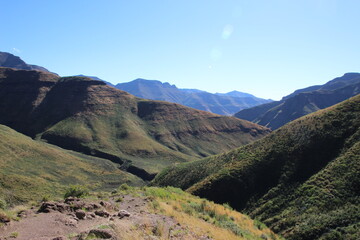 Scene in the Maluti mountains, Lesotho, southern Africa.