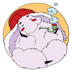 Troll smokes a pipe