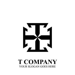 Minimal vector graphic alphabet symbol. T letter logos and icons.