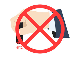 脱ハンコのイメージイラスト　アイコン
Sign abolished. Seal abolished. 