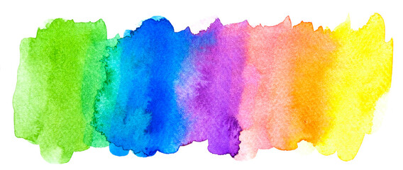 Colorful watercolor brush background. Abstract watercolor stain with paint blotch for banner, template, element for decoration.