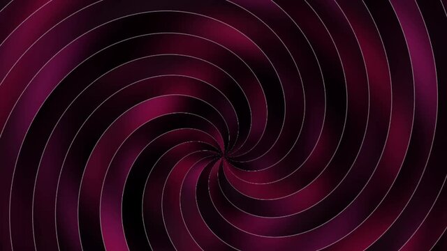 Beautiful animation of wine color spiral loop rotating on its central axis. Motion graphics. VJ loops. Disco theme.3d.