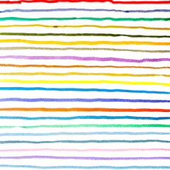 Abstract watercolor lines pattern background. Colorful watercolor painted brush strokes on white.