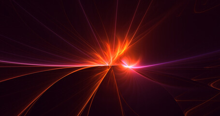 3D rendering abstract fractal light background