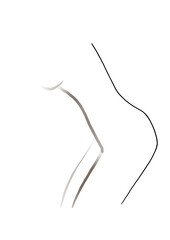 Abstract illustration. Poster. Drawing of a woman in one line.