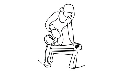 Continue line of weightlifting vector illustration
