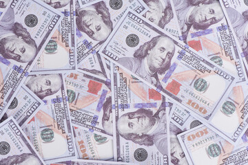 Background of one hundred dollar bills banknote