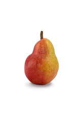 Red and yellow pear on isolated white background. Fresh fruit.