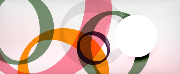 Fototapeta premium Ring geometric shapes, o letter repetition wallpaper. Abstract background for business or technology presentations, internet posters or web brochure covers