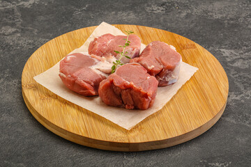 Raw pork tenderloin for cooking