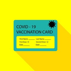 Obraz premium Vaccination certificate, card or passport covid 19 coronavirus color icon. Immune vaccination card for traveling smoothly. Symbol for: illustration, logo, design, web, dev, site, ui, ux. Vector EPS 10