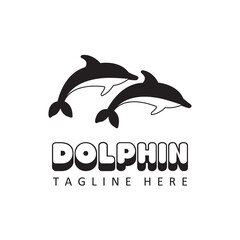 Obraz premium dolphin logo template design vector in isolated background