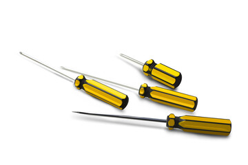 screwdriver on a white background,with clipping path