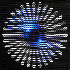 Laptop cooler pad fan abstract view