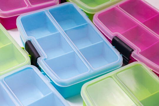 Plastic box with compartments for small