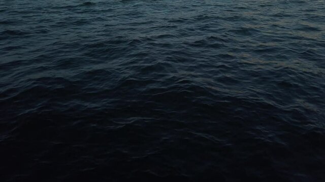 Waves On A Deep Blue Ocean At Dusk During Summer. - Close Up Shot