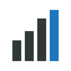 Bar graph icon vector graphic illustration