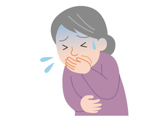 吐き気のする高齢者女性