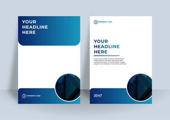 Corporate business presentation guide brochure template, Annual report, 16 page minimalist flat geometric business brochure design template, A4 size.