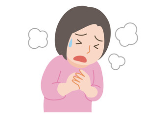 呼吸困難の女性