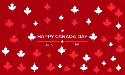 canada  independence day banner template with maple leafs and canada flag. happy canada day banner vector