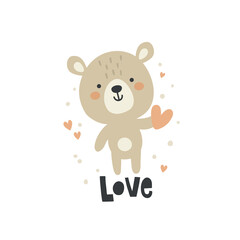cute vector illustration of adorable teddy bear