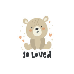 cute vector illustration of a sitting bear