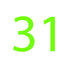 31 NUMBER SIMPLE CLIP ART VECTOR ILLUSTRATION