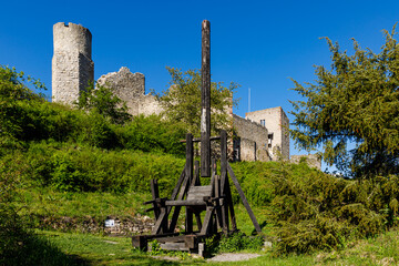 The ruin of the Brandenburg Castle at Lauchröden in the Werra Valley 