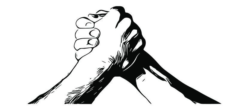 biker gru&szlig;, shake hands, arm wresteling, armdr&uuml;cken