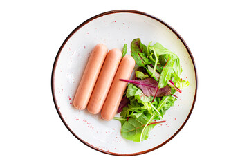 sausage meat pork, beef or chicken on the table healthy meal snack ingredient top view copy space for text food background rustic