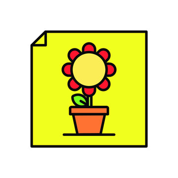 sunflower poster Illustration. modern simple vector icon, flat graphic symbol in trendy flat design style. wallpaper. lockscreen. pattern. frame, background, backdrop, sign, logo.