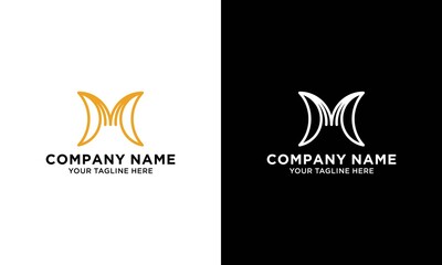 Initial M for Crescent Moon logo