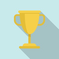 Golden cup icon, flat style