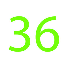 36 NUMBER SIMPLE CLIP ART VECTOR ILLUSTRATION