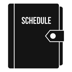 Syllabus schedule notebook icon, simple style