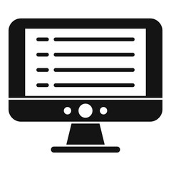 Syllabus pc monitor icon, simple style