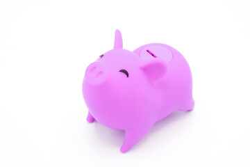 Piggy bank on white background. Finance, saving money concept.