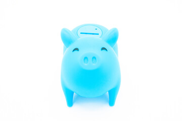 Piggy bank on white background. Finance, saving money concept.