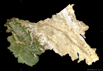 Obraz premium Jammu and Kashmir, India - black solid. Sentinel-2 satellite